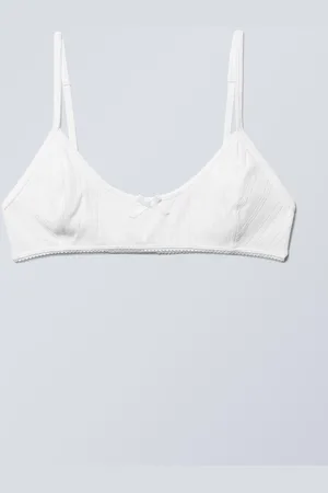 Weekday Pointelle Scooped Cotton Bra