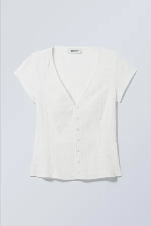 Weekday Structured Short Sleeve Cotton Top