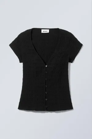 Weekday Structured Short Sleeve Cotton Top