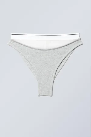 Weekday Layered Cotton Mesh Brazilian Briefs