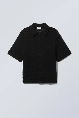 Weekday Boxy Crochet Short Sleeve Shirt
