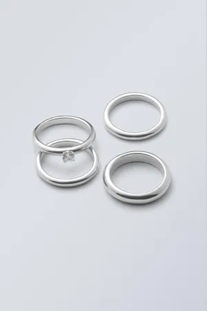 Weekday 4-pack Crush Ring Set