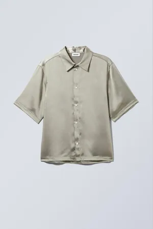 Weekday Shiny Short Sleeve Satin Shirt