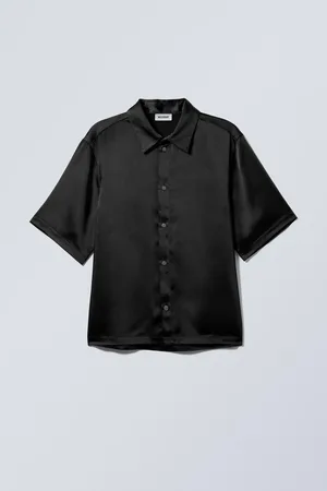 Weekday Shiny Short Sleeve Satin Shirt