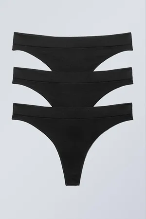 Weekday 3-pack Cat Soft Seamless High Rise Thongs