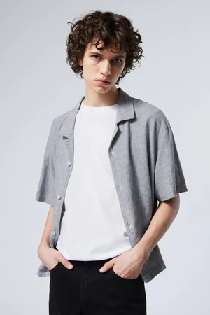 Weekday Loose Short Sleeve Linen Blend Shirt
