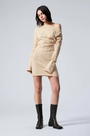 Weekday Long-Sleeved Off-Shoulder Mini Dress
