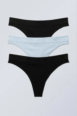 Weekday 3-pack Cat Soft Seamless High Rise Thongs