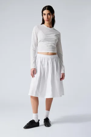 Weekday Cotton Poplin Midi Skirt