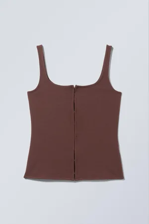 Weekday Square Neck Open Front Top