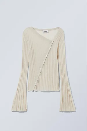 Weekday Asymmetric Linen Blend Cardigan