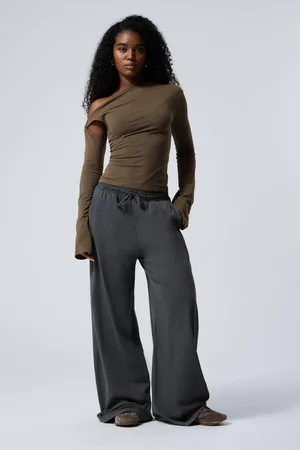 Weekday Loose Fit Wide Leg Jersey Trousers