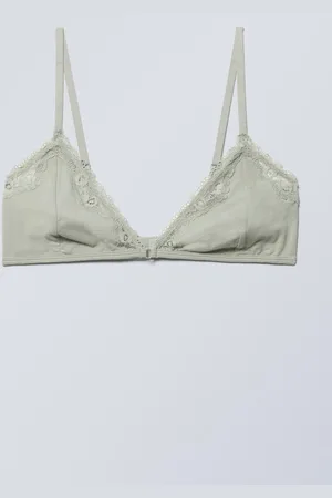 Weekday Lace-Trimmed Cotton Triangle Bra