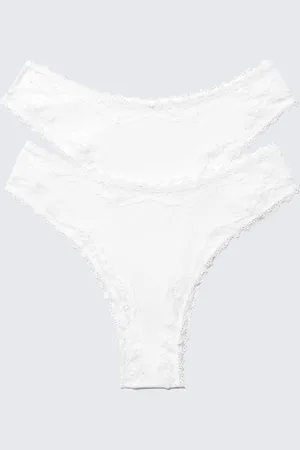 Weekday 2-pack Lace Trim Cotton Briefs