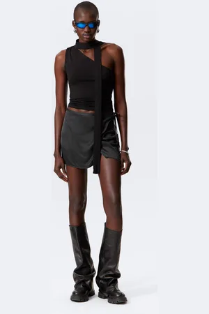 Weekday Satin Wrap Mini Skirt