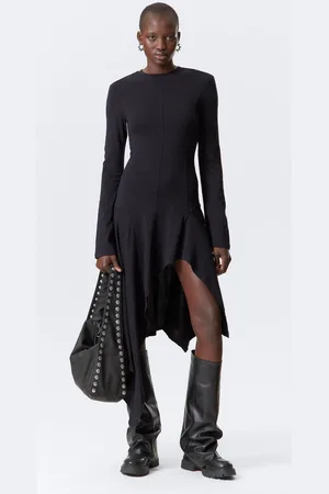 Weekday Long-Sleeved Asymmetric Midi Dress