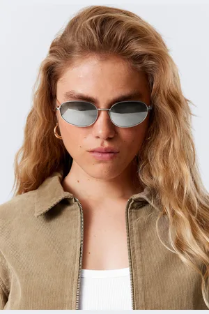 Weekday Minimal Oval Metal Frame Unisex Sunglasses