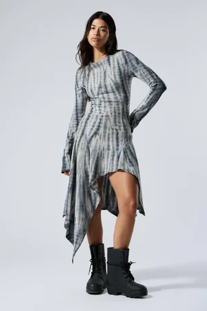 Weekday Long-Sleeved Asymmetric Midi Dress