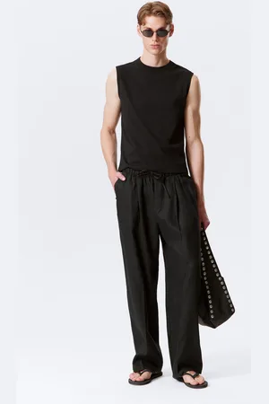 Weekday Loose Fit Straight Leg Linen Trousers