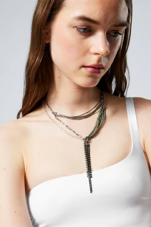Weekday Layered Beaded Chain Necklace