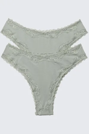 Weekday 2-pack Lace Trim Cotton Briefs