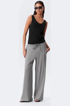 Weekday Loose Fit Wide Leg Jersey Trousers