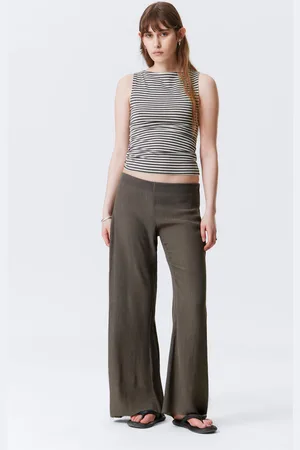 Weekday Crinkled Low-Rise Wide-Leg Trousers