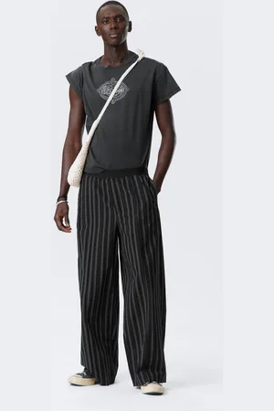 Weekday Striped Loose Cotton Pyjama Trousers