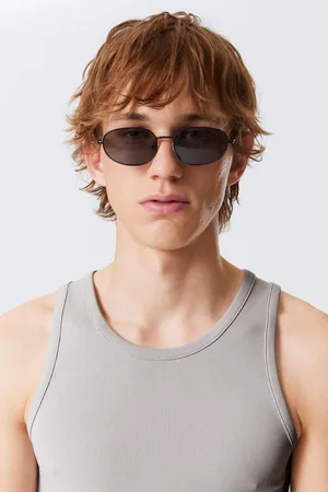 Weekday Minimal Oval Metal Frame Unisex Sunglasses