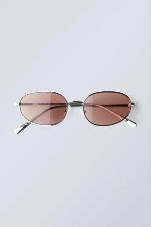 Weekday Minimal Oval Metal Frame Unisex Sunglasses