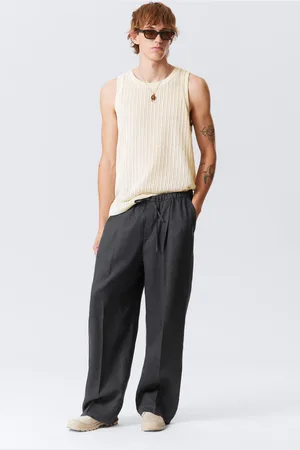 Weekday Loose Fit Straight Leg Linen Trousers