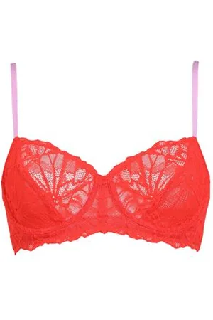 Dora Larsen Constance Stretch Recycled-lace Soft-cup Bra In Red
