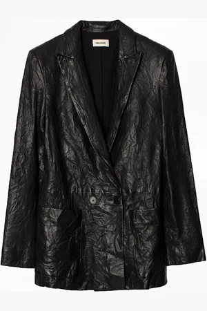 Zadig & Voltaire Visko Crinkled Leather Jacket