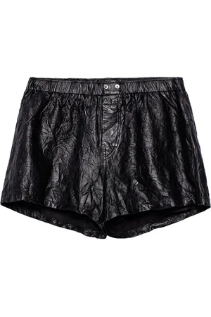 Zadig & Voltaire Pax Crinkled Leather Shorts