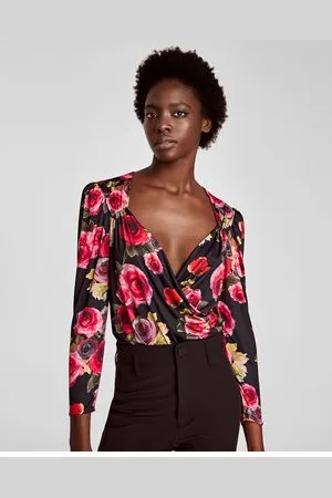 Zara, Tops, Zara Floral Bodysuit