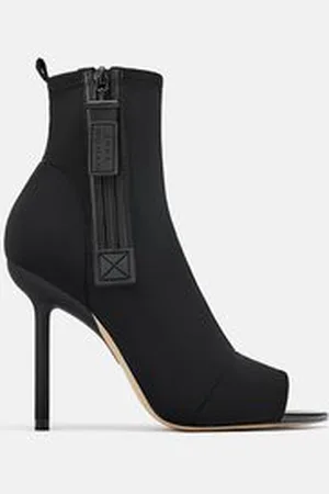 Zara | Shoes | Zara Stretch Fabric Heeled Sock Ankle Boots Size 8 | Poshmark