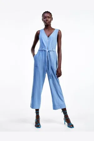 Zara | Pants & Jumpsuits | Zara Trf Denim Jumpsuit | Poshmark