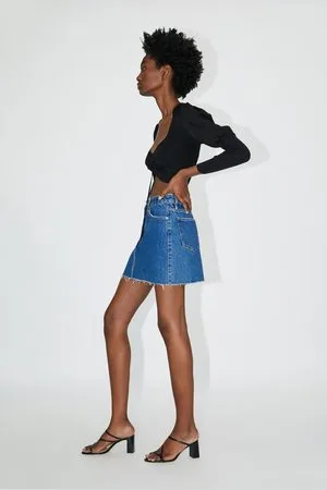 Z1975 PEARL DENIM MINI SKIRT - Gray