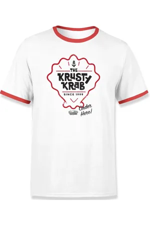 Original Hero Spongebob Krusty Krab Unisex Ringer T-Shirt - White / Red - S