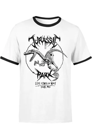 Original Hero Jurassic Park Raptor Drawn Unisex Ringer T-Shirt - /Black - L