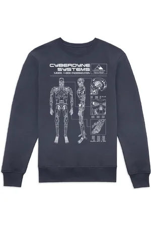 Original Hero The Terminator T-800 Schematic Drk2 Sweatshirt - Navy - S