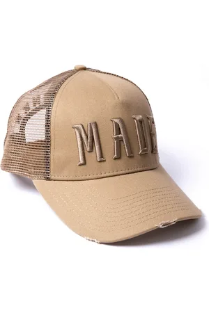 Original Hero Milliner Almond Distressed Cotton Trucker Made 3D Embroidered