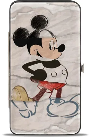 Buckle Mickey Mouse Retro Sketches Hinged Wallet